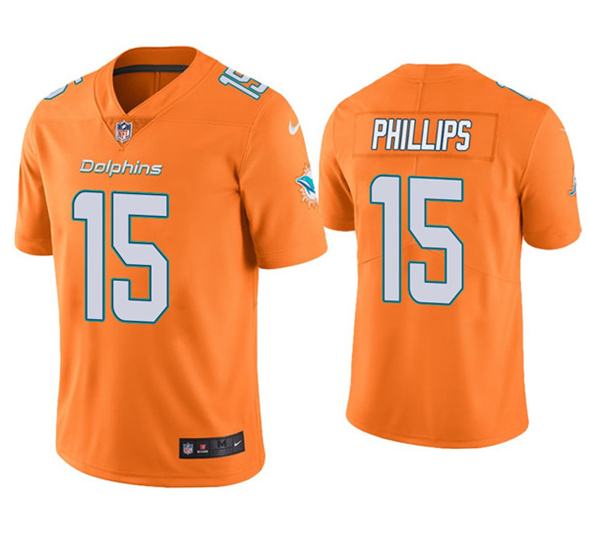 Men's Miami Dolphins #15 Jaelan Phillips Orange NFL 2021 Vapor Untouchable Limited Stitched Jersey